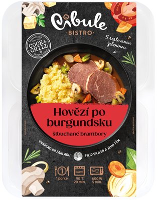 Obrázek ŠETŘÍME JÍDLEM: Cibule Bistro Hovězí po burgundsku se šťouchanými bramborami 350g