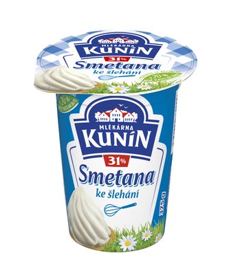 Obrázek ŠETŘÍME JÍDLEM: KUNÍN Smetana UHT 31% 375g