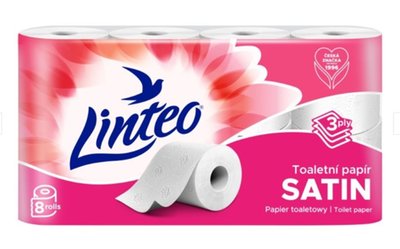 Obrázek Linteo toaletní papír SATIN 3-vrstvý bílý 8rolí