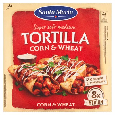 Obrázek ŠETŘÍME JÍDLEM: Santa Maria Pšenično-kukuřičná tortilla 8 ks 336g