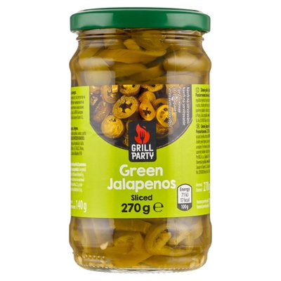 Obrázek GRILL Party Zelené pálivé jalapeño chilli papriky krájené 270g