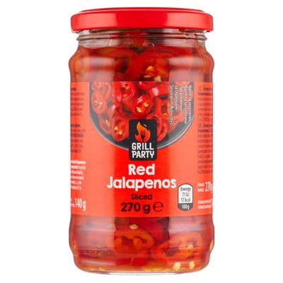 Obrázek GRILL Party Červené pálivé jalapeño chilli papriky krájené 270g