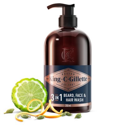 Obrázek King C. Gillette Pánská Mycí Emulze Na Obličej A Vousy, 350 ml