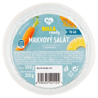 Obrázek BILLA Ready Mrkvový salát s ananasem 350g