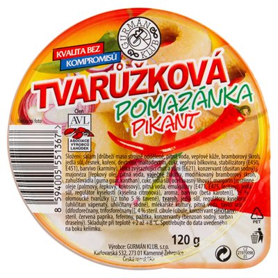 Obrázek ŠETŘÍME JÍDLEM: Gurmán Klub Tvarůžková pomazánka pikant 120g