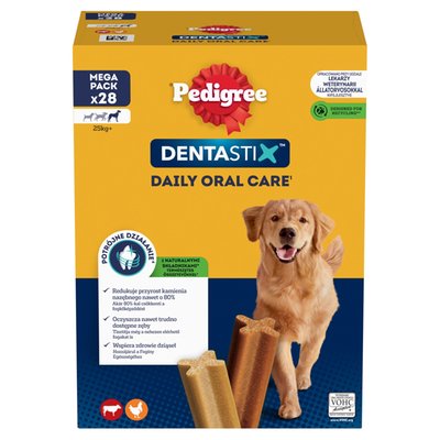 Obrázek Pedigree DentaStix Doplňkové krmivo pro psy 25 kg+ 4 x 270g (1,08kg)
