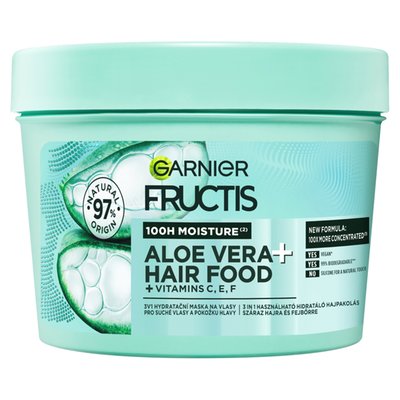 Obrázek Garnier Fructis Hair Food Aloe Vera + 3 V1 hydratační maska na vlasy a pokožku hlavy, 400 ml
