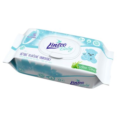 Obrázek Linteo Baby Dětské vlhčené ubrousky s aloe vera 80ks