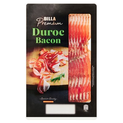 Obrázek ŠETŘÍME JÍDLEM: BILLA Premium Duroc slanina 100g