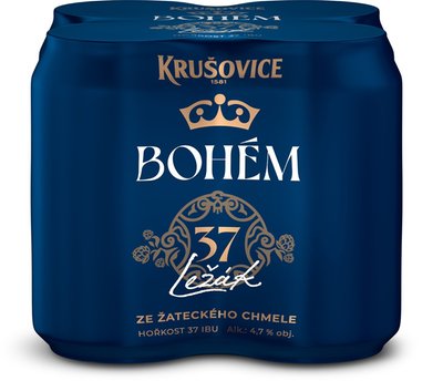 Obrázek Krušovice Bohém pivo ležák světlý 0,33l