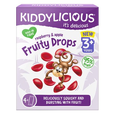 Obrázek ŠETŘÍME JÍDLEM: Kiddylicious Ovocné želé bonbónky jablko a malina 4 x 16g