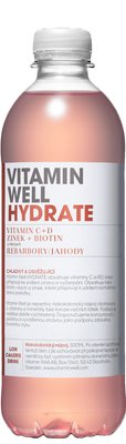 Obrázek Vitamin Well Hydrate rebarbora/jahoda 500ml
