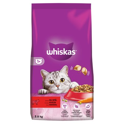 Obrázek ŠETŘÍME JÍDLEM: Whiskas S chutným hovězím 3,8kg