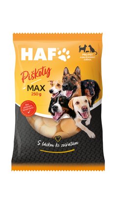 Obrázek ŠETŘÍME JÍDLEM: HAF Piškoty MAX 250g - doplň.krmivo pro psy a další dom.zvířata
