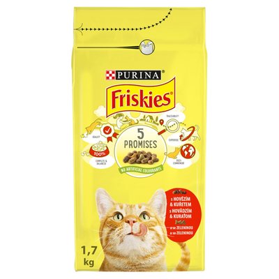 Obrázek ŠETŘÍME JÍDLEM: Friskies® s lahodnou kombinací hovězího a kuřete a se zeleninou 1,7kg