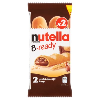 Obrázek ŠETŘÍME JÍDLEM: Nutella B-ready Křupavá oplatka plněná lískooříškovou pomazánkou s kakaem a křupkami 2 x 22g