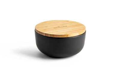 Obrázek Miska s víkem 15cm 1l kamenina, bambusové dřevo