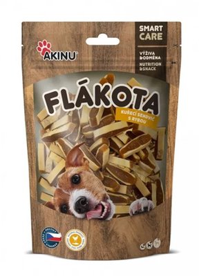 Obrázek ŠETŘÍME JÍDLEM: Akinu Flákota Kuřecí & rybí sendvič pamlsek pro psy 100 g