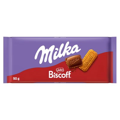 Obrázek Milka mléčná čokoláda z alpského mléka s kousky sušenek Lotus Biscoff 90g
