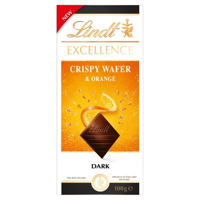 Obrázek Lindt Excellence Hořká čokoláda s kousky sušenek a kousky s chutí pomerančové šťávy 100g