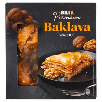 Obrázek BILLA Premium Baklava jemné pečivo z filo těsta s náplní z vlašských ořechů 500g