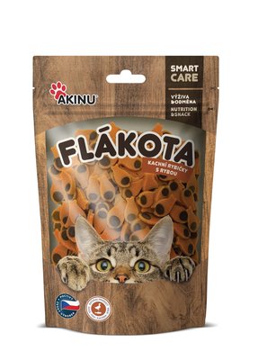 Obrázek ŠETŘÍME JÍDLEM: Akinu Flákota Kachní & rybí rybičky pamlsek pro kočky 70 g