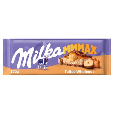 Obrázek ŠETŘÍME JÍDLEM: Milka čokoláda Mmmax Toffee Whole Nuts mléčná s oříšky a karamelem 300g