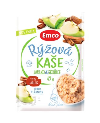 Obrázek ŠETŘÍME JÍDLEM: Emco Rýžová kaše jablko skořice 45g