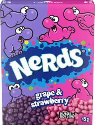 Obrázek Nerds bonbonky s příchutí jahody a hroznů 46,7g