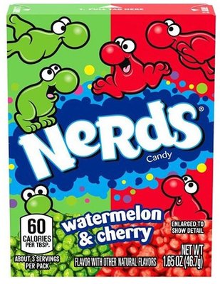 Obrázek Nerds bonbonky s příchutí vodního melounu a třešně 46,7g