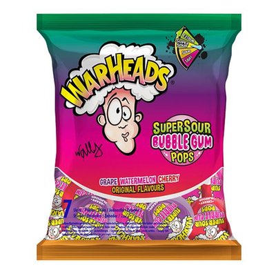 Obrázek Warheads lízátko se žvýkačkou uvnitř s ovocnými příchutěmi 7 x 15g