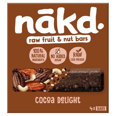 Obrázek ŠETŘÍME JÍDLEM: Nakd Cocoa Delight ovocno-oříškové RAW tyčinky s kakaem 4 x 35g (140g)