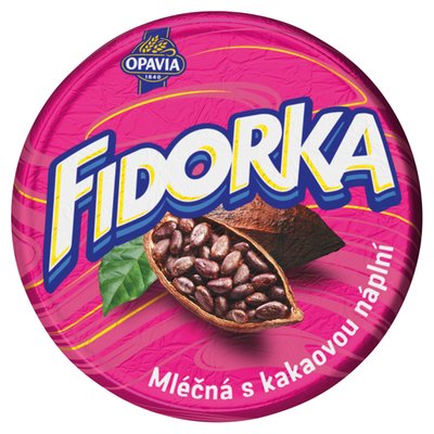 Obrázek ŠETŘÍME JÍDLEM: Opavia Fidorka Mléčná s kakaovou náplní růžová 30g