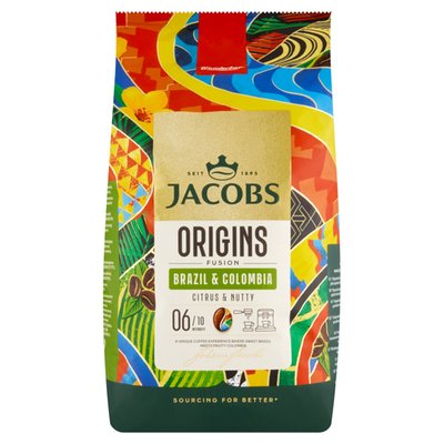 Obrázek Jacobs Origins Fusion Brazil & Colombia káva pražená zrnková 1000g