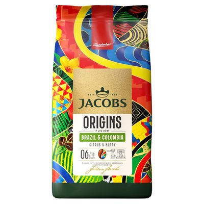 Obrázek Jacobs Origins Fusion Brazil & Colombia káva pražená zrnková 1000g