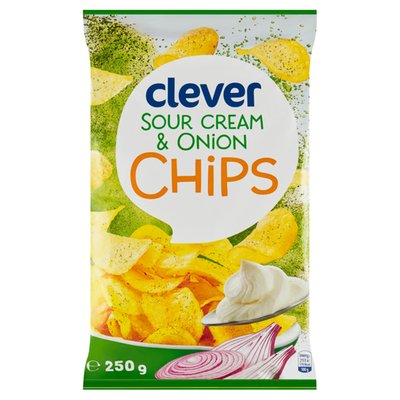 Obrázek clever Smažené bramborové lupínky s příchutí smetany a cibule 250g