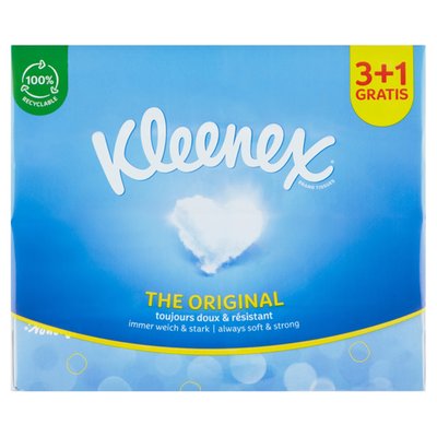 Obrázek Kleenex The Original papírové kapesníky 3-vrstvé 4 x 72 ks