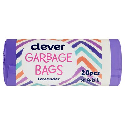 Obrázek clever Pytle na odpad zatahovací s vůní levandule 45 l 20 ks
