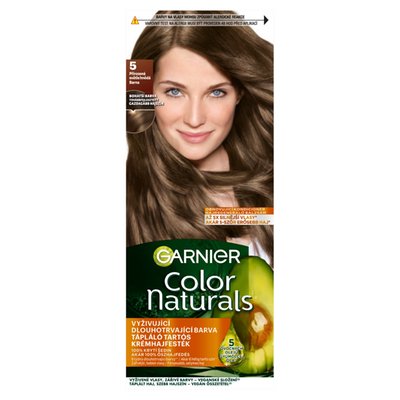 Obrázek Garnier Color Naturals permanentní barva na vlasy 5 Přirozená světle hnědá, 60 +40 +12 ml