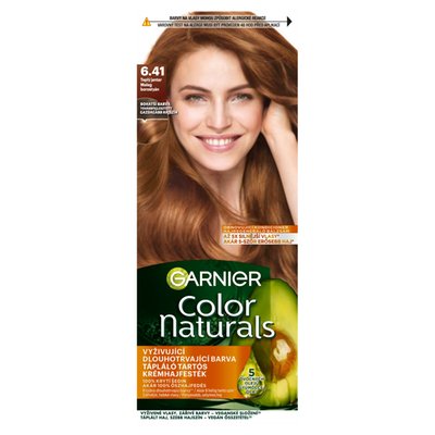 Obrázek Garnier Color Naturals permanentní barva na vlasy 6 .41 Teplý jantar, 60 +40 +12 ml