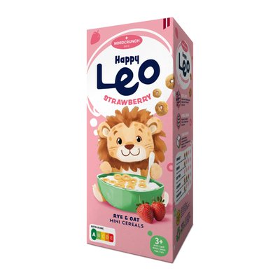 Obrázek Nordcrunch Happy Leo Cereální kroužky s jahodami 150g
