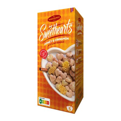 Obrázek Nordcrunch Sweethearts Cereální srdíčka s medem a skořicí 150g