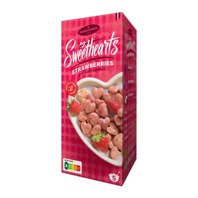 Obrázek Nordcrunch Sweethearts Cereální srdíčka s jahodami 150g