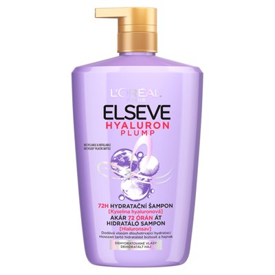 Obrázek L´Oréal Paris Hyaluron Plump 72 H hydratační šampon s kyselinou hyaluronovou, 1000 ml