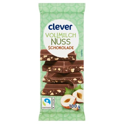 Obrázek ŠETŘÍME JÍDLEM: Clever Mléčná čokoláda s kousky lískových ořechů 100g