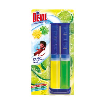 Obrázek Dr. Devil WC point duo block 65 ml Lime twister