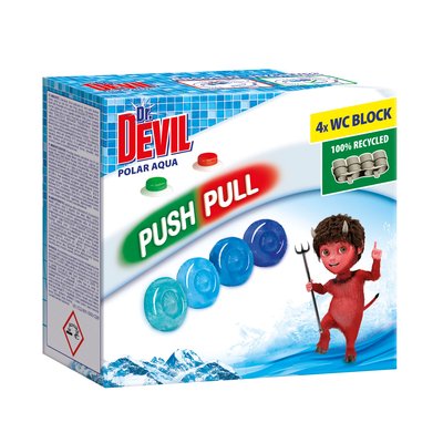 Obrázek Dr. Devil WC push pull gel 4x20 g Polar aqua