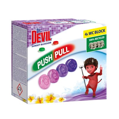 Obrázek Dr. Devil WC push pull gel 4x20 g Sunset blossom