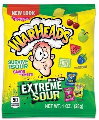 Obrázek Warheads kyselé bonbonky s ovocnými příchutěmi 28g