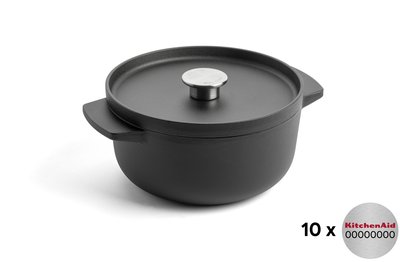 Obrázek Hrnec s poklicí 22cm 3,3l smaltovaná litina, nerez (za 10 samolepek)
